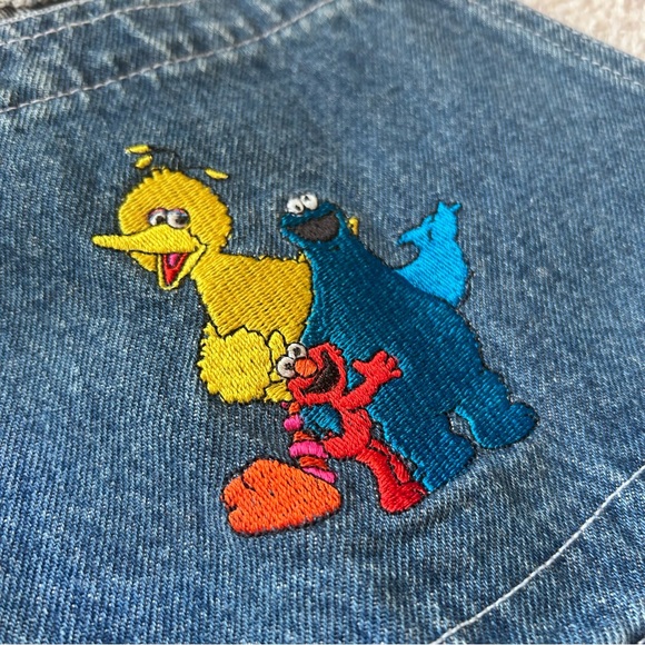 Vintage Sesame Street Overalls( Big Bird Cookie Monster Elmo )
